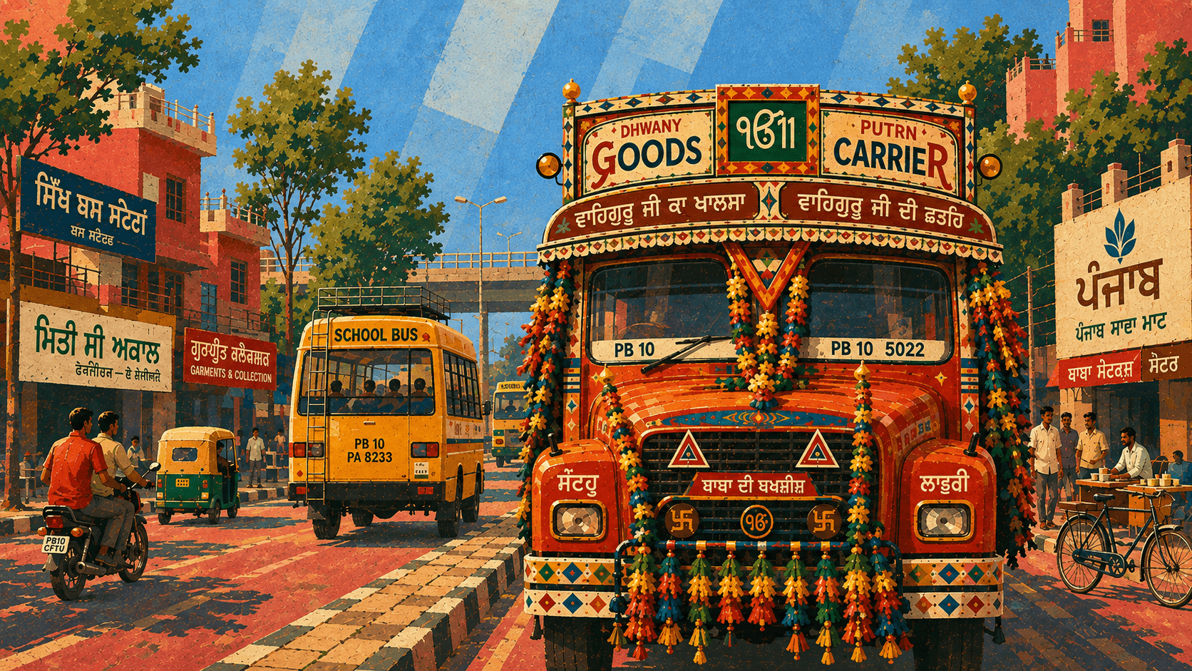 Punjabi Truck on Highway